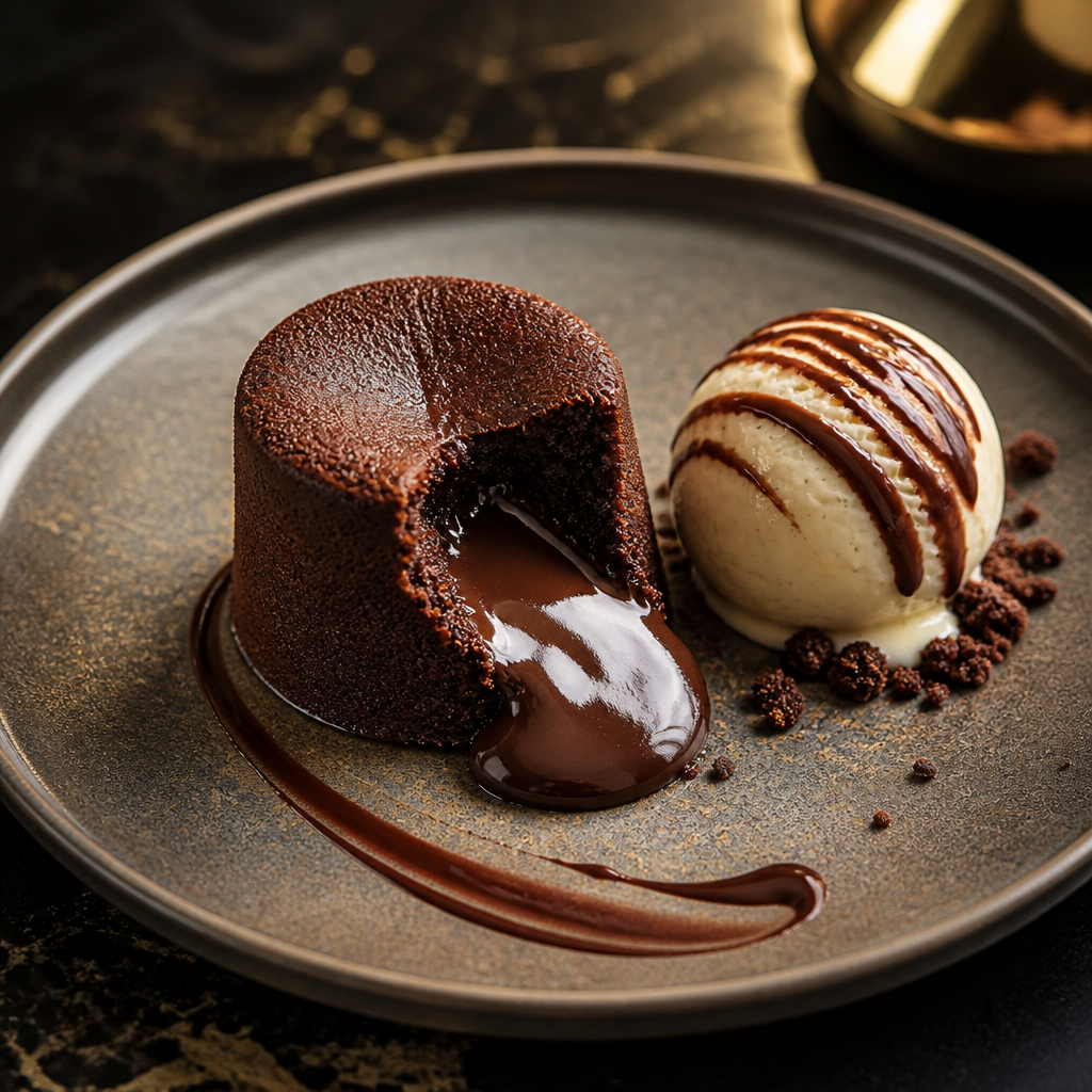 Moelleux au Chocolat met IJs